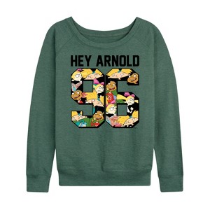 Women's - Hey Arnold! - Arnold 1996 Lightweight French Terry Wide Neck Long Sleeve Shirt - 1 of 4