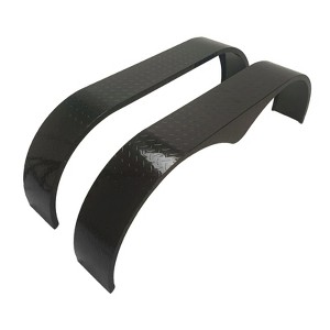 Trailer Fenders, Tandem Axle Trailer Fenders - 2 Pack Heavy Duty 14 Gauge Steel Tread Plate Fenders for 13"-15" Tires - 1 of 4