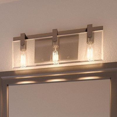 Urban Ambiance Luxury Modern Farmhouse Bath Fixture,  8-3/8"H x 22-3/4"W,  Brushed Nickel Finish, UHP2451
