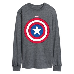 Men's - Marvel - Captain America Logo Shield Long Sleeve Graphic T-Shirt - 1 of 4