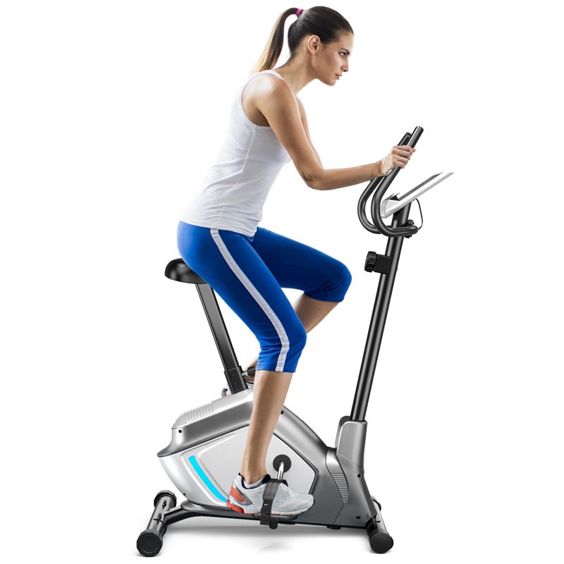 Costway 2-in-1 Exercise Bike Adjustable Magnetic Stationary Bike w/ LCD Screen 8 Magnetic Resistances, 1 of 11
