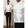 Lars Amadeus Men's Summer Short Sleeve Point Collar Button Down Satin Shirts - 4 of 4