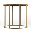 Syemin End Tables Orb Side End Table, Design Accent Table with Open Frame,  Modern Bedside Table Sofa Couch Table, Round Nighstand, Brown, 19"*19"*18" - 3 of 4