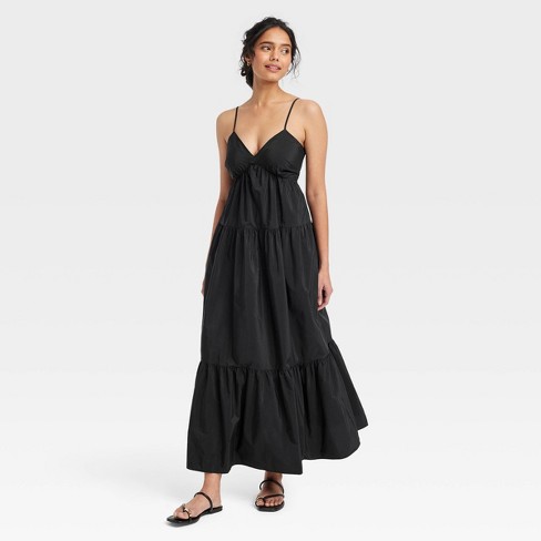 Women's Maxi Sundress - A New Day™ Black M : Target