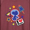 Women's - Peanuts - Space Snoopy Flair Lightweight French Terry Wide Neck Long Sleeve Shirt - 2 of 4