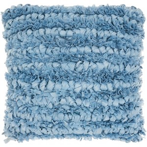 Loop Shag Oversize Square Throw Pillow Blue - Mina Victory