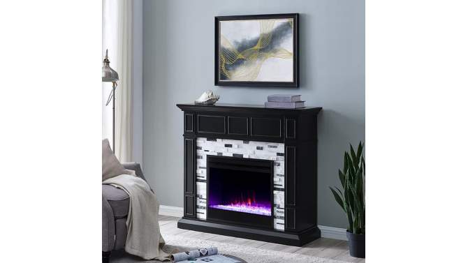 Horngrave Tiled Marble Color Changing Fireplace Gray - Aiden Lane, 2 of 16, play video