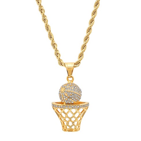 Basketball Hoop selling W Diamond Basketball Necklace