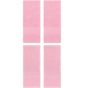 REGALWOVEN 4 Pcs Bathroom Decorative Cotton Soft Absorbent Sold Striped Hand Towel - 1 of 4