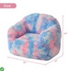 Kids Faux Fur Bean Bag Chair - 32" Cozy Floor Sofa with Filler for Reading & Gaming (Blue) - 2 of 4