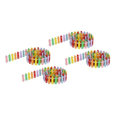 Unique Bargains Wood Decorative Miniature Ornament DIY Garden Picket Fence