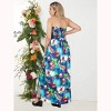 LA LEELA Women's A line Slit Smocked Maxi Casual Beach Dress Tube Top Evening Long Strapless Christmas Outfits for Women - 4 of 4