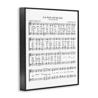 Black Framed Vintage Sheet Music Wall Art, 16" x 20"
