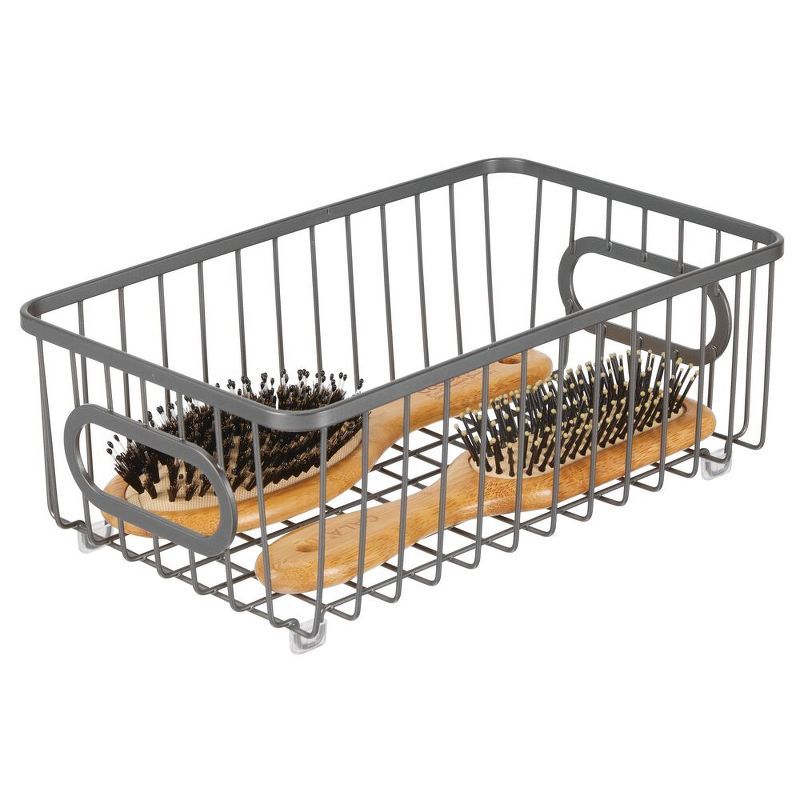 mDesign Metal Bathroom Storage Organizer Basket, 4 Pack, 3 of 7