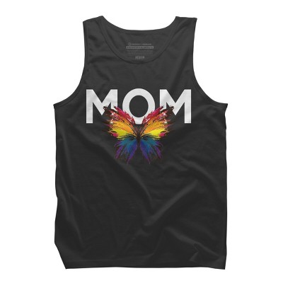 Men's Design By Humans Mother's Day Rainbow Butterfly Mom By MeowShop Tank Top