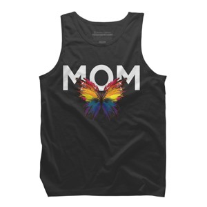 Men's Design By Humans Mother's Day Rainbow Butterfly Mom By MeowShop Tank Top - 1 of 2