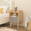Whisen Nightstand With Collapsible Fabric Drawer, 2-Tier Storage End Table, Side Table with Storage Cabinet - 2 of 4