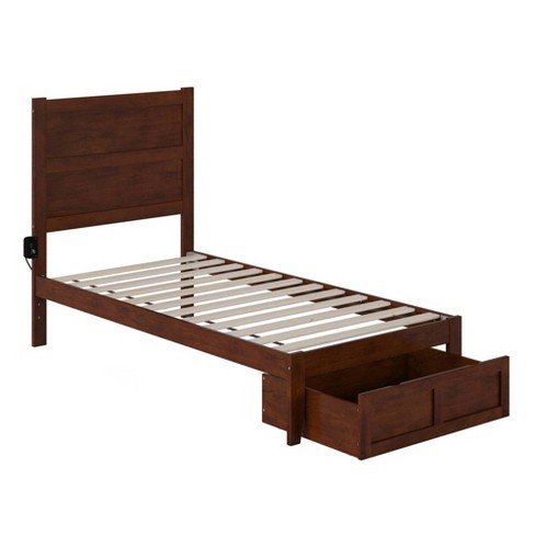 Twin Noho Bed With Foot Drawer Walnut - Afi: Kids' & Teen Platform ...