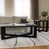 Spassway Wood Coffee Table Set Modern Coffee Table with Square End Table Living Room Table Set with Criss Cross Base for Apartment Home Office - 2 of 4