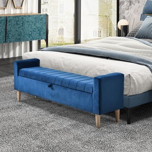 ONWITH 48 inch Storage Ottoman Bench, Bench with Storage, for Entryway, Bedroom, Living Room - 1 of 4