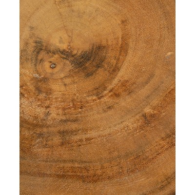 Natural Teak Hand-Carved Rectangular Side Table