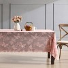 HLC.ME Butterfly Floral Patterned Scalloped, Wrinkle Resistant, Lace Fabric Table Cloth for Round and Rectangle Tables - 2 of 4