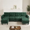 Whisen 115" Modern U-shaped Sectional Sofa, Upholstered Couch with Two Movable Ottomans and Side Tables - 3 of 4