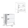 FONTOI Nightstand with 2 Drawers, End Table with Spacious Storage Space for Bedroom, White, 17.01"*19.92"*14.57" - 3 of 4