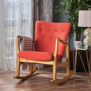 Callum Mid-Century Fabric Rocker - Christopher Knight Home - 1 of 4