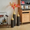 Zeus & Ruta Black & Gold Metal Floor Vases Set of 3 - Elegant Floral Display for Mother’s Day, Weddings & Home Decor - 3 of 4