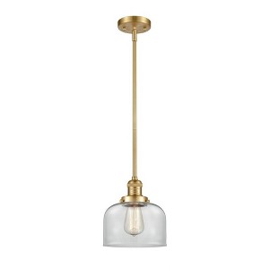 Bell - 1 Light Stem Hung Mini Pendant In Industrial Style-10 Inches Tall and 8 Inches Wide - 1 of 1