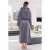 ADR Women's Robe, Plush Fleece Women's Bathrobe with Hood, Long Fluffy Fuzzy Bath Robe Pink Purple Plus Size - 4 of 4