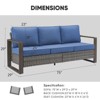 Buenhomino Patio Couch with High Back, 75" 3 Seats Outdoor Sofa, All Weather PE Wicker Couch with 4-inch Cushion for Porch, Backyard, Balcony, Deck - 3 of 4