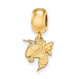 Black Bow Jewelry 14k Yellow Gold Plated Sterling Silver Georgia Tech Yellow Jackets NCAA Bead Charm - 1 of 3