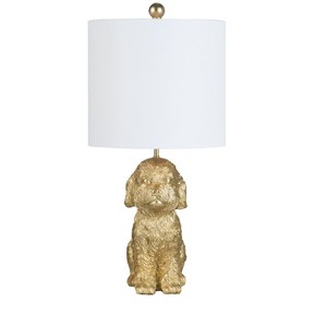 Crestview Collection 23.5"H Gold Resin Doodle Dog Table Lamp With Shade - 1 of 1