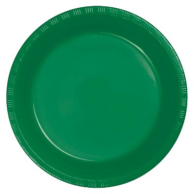 Emerald Green 9" Plastic Plates - 20ct