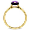 EVERLY JEWELRY | Yellow Plated Sterling Silver 1 CT TGW Marquise-Cut Amethyst Black Enamel Halo Ring - 3 of 4