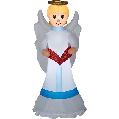 Gemmy Christmas Airblown Inflatable Angel OPP, 6 ft Tall, Grey