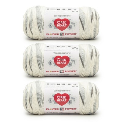 Red Heart All in ONE Flower Power Yarn 24 Pack-Silver Sage