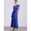 Allegra K Women's Wrap V Neck Sleeeveless Midi Pleated Dress - 4 of 4