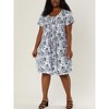 Agnes Orinda Women's Plus Size Floral Inverted Box Pleat Boho T-Shirt Dresses - 2 of 4