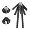 INSPIRE CHIC Women's Bead Drop Ribbon Retro Brooch Bow Ties - 3 of 4
