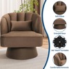 Modern Swivel Barrel Accent Chair, 360 Degree Velvet Upholstered Armchair with Striped Backrest & Plush Padding, Comfy Round Lounge Chair - 4 of 4