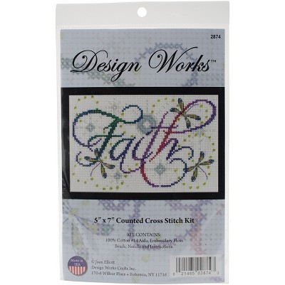 Design Works Counted Cross Stitch Kit 5"X7"-Faith (14 Count)