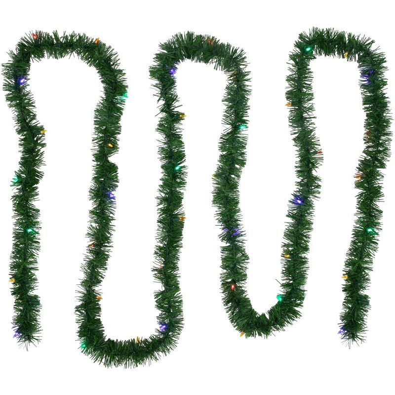 Northlight 18' x 3" Pre-Lit Pine Artificial Christmas Garland, Multicolor LED Lights, 1 of 7