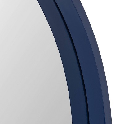 Elegant 28" Gold-Trimmed Round Wood Wall Mirror