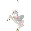Juvale 2 Pack Glass Rainbow Unicorn Christmas Tree Ornaments, Christmas Decorations Holiday Decor, 5 x 4.5 in - 4 of 4