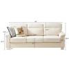 GDFStudio Prylo 82" Modern 3-Seater Iron and Wood Snow-Velvet Upholstered Sofa with Nailhead Trim - 3 of 4