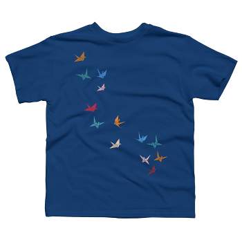 Men's Design By Humans Flying Paper Cranes Birds By Magnussons T-shirt -  Light Blue - X Large : Target