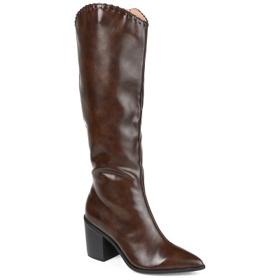Journee Collection Women's Daria Stacked Heel Knee High Boots